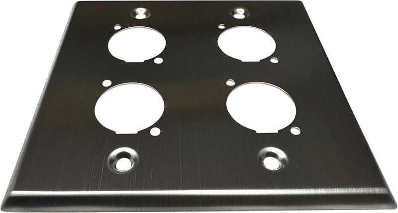 DIYTECH XLR Wall Plate Blank and XLR Panel Combo - Perfect for Professional Audio Setups in Studios, Theaters, and Conference Rooms - Easy to Install and Durable Design (4 Port Stainless Steel) - Image 5